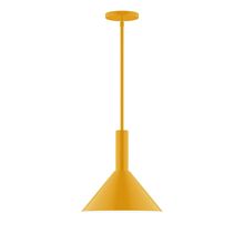 Montclair Light Works STGX466-21-L12 - 12" Stack Cone LED Stem Hung Pendant, Bright Yellow