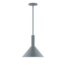 Montclair Light Works STGX466-40-L12 - 12" Stack Cone LED Stem Hung Pendant, Slate Gray