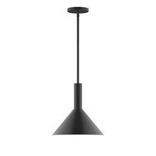 Montclair Light Works STGX466-41-L12 - 12" Stack Cone LED Stem Hung Pendant, Black