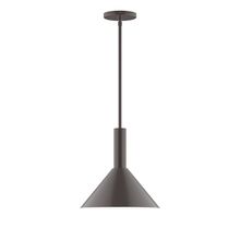 Montclair Light Works STGX466-51-L12 - 12" Stack Cone LED Stem Hung Pendant, Architectural Bronze