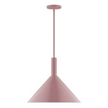 Montclair Light Works STGX467-20-L13 - 18" Stack Cone LED Stem Hung Pendant, Mauve