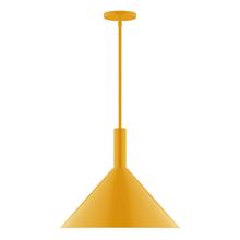 Montclair Light Works STGX467-21-L13 - 18" Stack Cone LED Stem Hung Pendant, Bright Yellow