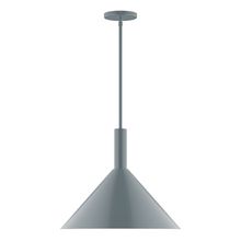 Montclair Light Works STGX467-40-L13 - 18" Stack Cone LED Stem Hung Pendant, Slate Gray