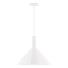 Montclair Light Works STGX467-44-L13 - 18" Stack Cone LED Stem Hung Pendant, White