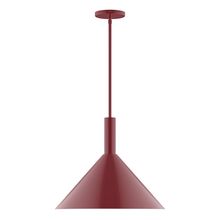 Montclair Light Works STGX467-55-L13 - 18" Stack Cone LED Stem Hung Pendant, Barn Red