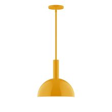 Montclair Light Works STGX471-21-L12 - 12" Stack Dome LED Stem Hung Pendant, Bright Yellow