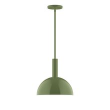 Montclair Light Works STGX471-22-L12 - 12" Stack Dome LED Stem Hung Pendant, Fern Green