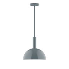 Montclair Light Works STGX471-40-L12 - 12" Stack Dome LED Stem Hung Pendant, Slate Gray