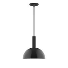 Montclair Light Works STGX471-41-L12 - 12" Stack Dome LED Stem Hung Pendant, Black