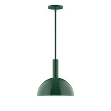 Montclair Light Works STGX471-42-L12 - 12" Stack Dome LED Stem Hung Pendant, Forest Green