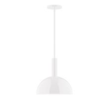 Montclair Light Works STGX471-44-L12 - 12" Stack Dome LED Stem Hung Pendant, White