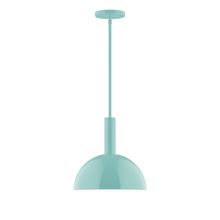 Montclair Light Works STGX471-48-L12 - 12" Stack Dome LED Stem Hung Pendant, Sea Green