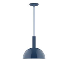 Montclair Light Works STGX471-50-L12 - 12" Stack Dome LED Stem Hung Pendant, Navy