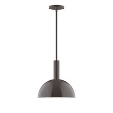 Montclair Light Works STGX471-51-L12 - 12" Stack Dome LED Stem Hung Pendant, Architectural Bronze