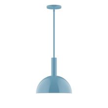 Montclair Light Works STGX471-54-L12 - 12" Stack Dome LED Stem Hung Pendant, Light Blue