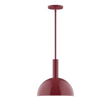 Montclair Light Works STGX471-55-L12 - 12" Stack Dome LED Stem Hung Pendant, Barn Red