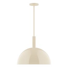 Montclair Light Works STGX472-16-L13 - 18" Stack Dome LED Stem Hung Pendant, Cream