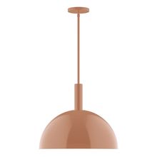 Montclair Light Works STGX472-19-L13 - 18" Stack Dome LED Stem Hung Pendant, Terracotta