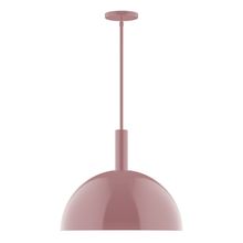 Montclair Light Works STGX472-20-L13 - 18" Stack Dome LED Stem Hung Pendant, Mauve