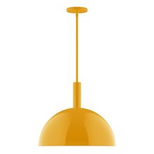 Montclair Light Works STGX472-21-L13 - 18" Stack Dome LED Stem Hung Pendant, Bright Yellow