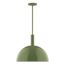 Montclair Light Works STGX472-22-L13 - 18" Stack Dome LED Stem Hung Pendant, Fern Green