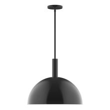 Montclair Light Works STGX472-41-L13 - 18" Stack Dome LED Stem Hung Pendant, Black