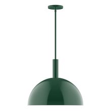 Montclair Light Works STGX472-42-L13 - 18" Stack Dome LED Stem Hung Pendant, Forest Green