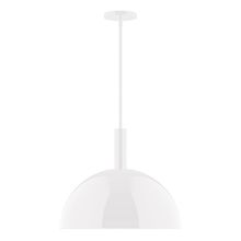 Montclair Light Works STGX472-44-L13 - 18" Stack Dome LED Stem Hung Pendant, White