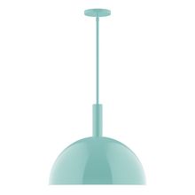 Montclair Light Works STGX472-48-L13 - 18" Stack Dome LED Stem Hung Pendant, Sea Green