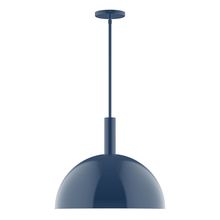 Montclair Light Works STGX472-50-L13 - 18" Stack Dome LED Stem Hung Pendant, Navy