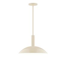 Montclair Light Works STGX476-16-L13 - 16" Stack Half Dome LED Stem Hung Pendant, Cream