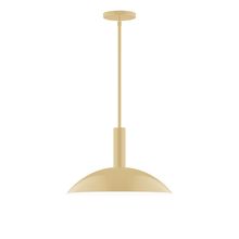 Montclair Light Works STGX476-17-L13 - 16" Stack Half Dome LED Stem Hung Pendant, Ivory