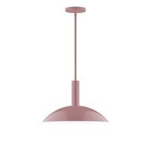 Montclair Light Works STGX476-20-L13 - 16" Stack Half Dome LED Stem Hung Pendant, Mauve