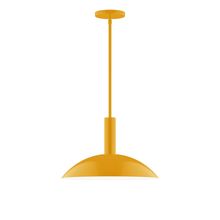 Montclair Light Works STGX476-21-L13 - 16" Stack Half Dome LED Stem Hung Pendant, Bright Yellow