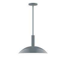 Montclair Light Works STGX476-40-L13 - 16" Stack Half Dome LED Stem Hung Pendant, Slate Gray