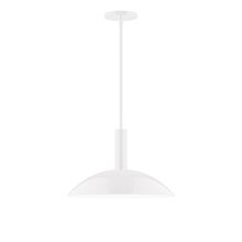 Montclair Light Works STGX476-44-L13 - 16" Stack Half Dome LED Stem Hung Pendant, White