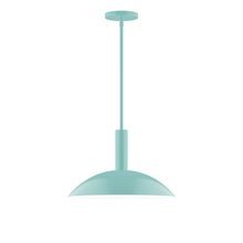 Montclair Light Works STGX476-48-L13 - 16" Stack Half Dome LED Stem Hung Pendant, Sea Green