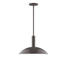 Montclair Light Works STGX476-51-L13 - 16" Stack Half Dome LED Stem Hung Pendant, Architectural Bronze