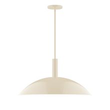 Montclair Light Works STGX477-16-L14 - 24" Stack Half Dome LED Stem Hung Pendant, Cream