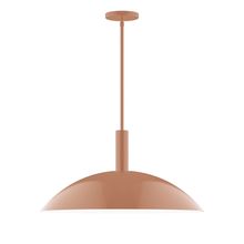 Montclair Light Works STGX477-19-L14 - 24" Stack Half Dome LED Stem Hung Pendant, Terracotta