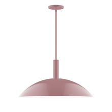 Montclair Light Works STGX477-20-L14 - 24" Stack Half Dome LED Stem Hung Pendant, Mauve