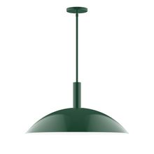 Montclair Light Works STGX477-42-L14 - 24" Stack Half Dome LED Stem Hung Pendant, Forest Green