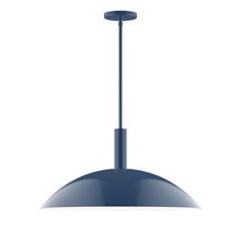 Montclair Light Works STGX477-50-L14 - 24" Stack Half Dome LED Stem Hung Pendant, Navy