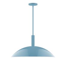 Montclair Light Works STGX477-54-L14 - 24" Stack Half Dome LED Stem Hung Pendant, Light Blue