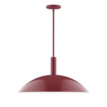 Montclair Light Works STGX477-55-L14 - 24" Stack Half Dome LED Stem Hung Pendant, Barn Red