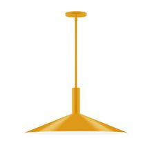 Montclair Light Works STGX478-21-L10 - 24" Stack Shallow Cone LED Stem Hung Pendant, Bright Yellow