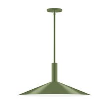 Montclair Light Works STGX478-22-L10 - 24" Stack Shallow Cone LED Stem Hung Pendant, Fern Green