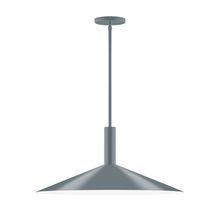 Montclair Light Works STGX478-40-L10 - 24" Stack Shallow Cone LED Stem Hung Pendant, Slate Gray