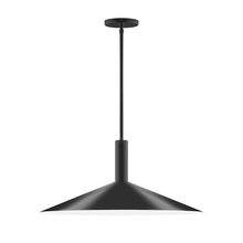 Montclair Light Works STGX478-41-L10 - 24" Stack Shallow Cone LED Stem Hung Pendant, Black