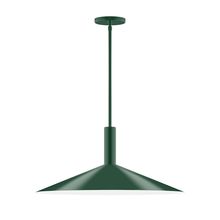 Montclair Light Works STGX478-42-L10 - 24" Stack Shallow Cone LED Stem Hung Pendant, Forest Green